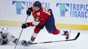 Florida Panthers forward Matthew Tkachuk is out for the season with a groin injury suffered in the 4 Nations Face-Off.