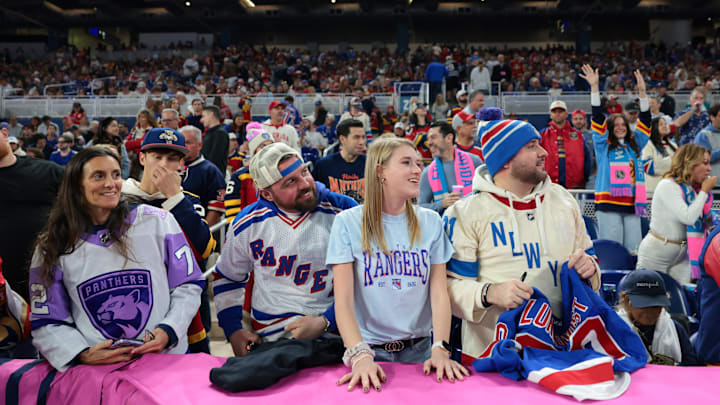 Jan 2, 2026; Miami, Florida, USA; Fans look on during the first intermission in the 2026 Winter Classic ice hockey game between the Florida Panthers and the New York Rangers at loanDepot Park.