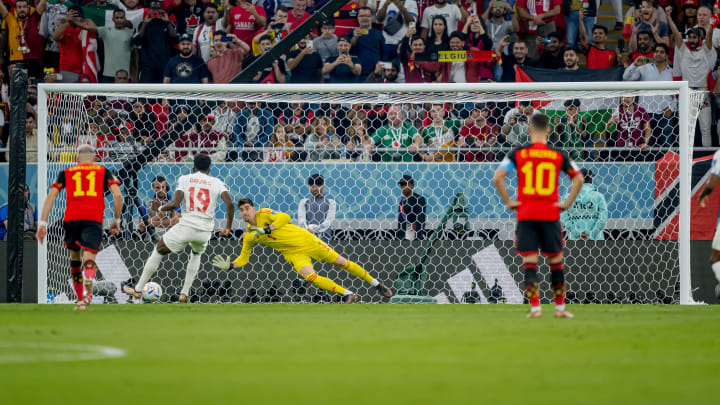 Thibaut Courtois saved Alphonso Davies' penalty. 