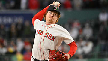 Apr 6, 2025; Boston, Massachusetts, USA; Boston Red Sox staring pitcher Hunter Dobbins (73) pitches against the St. Louis Cardinals during the first inning at Fenway Park. Mandatory Credit: Eric Canha-Imagn Images