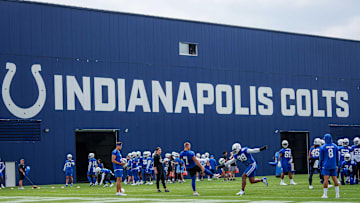 June 14, 2023; Indianapolis, IN, USA; The Indianapolis Colts work on special teams Wednesday, June