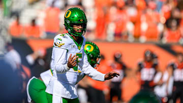 Dante Moore started five games at UCLA as a true freshman. After sitting a year behind Dillon Gabriel, he's the heir apparent for a national championship contender in Eugene.
