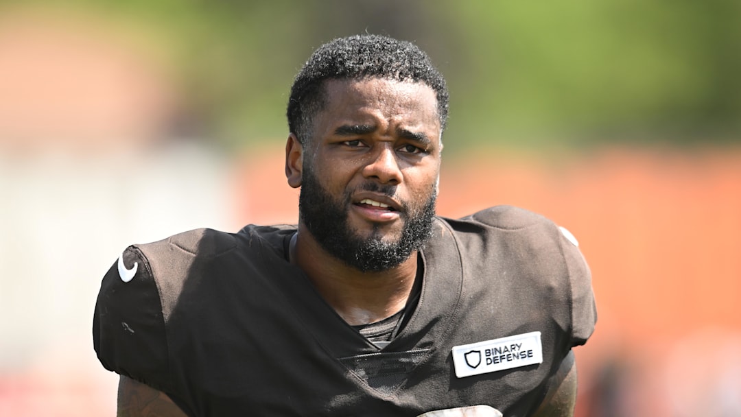 Jul 28, 2025; Berea, OH, USA; Cleveland Browns running back Pierre Strong Jr. (20) during training camp at CrossCountry Mortgage Campus. Mandatory Credit: Ken Blaze-Imagn Images