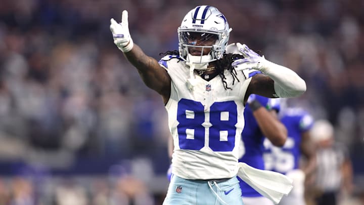 Dallas Cowboys wide receiver CeeDee Lamb celebrates during the second half against the Seattle Seahawks.