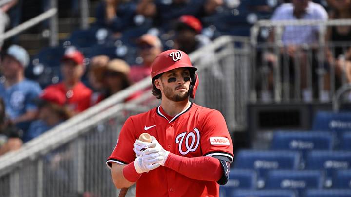 Aug 31, 2025; Washington, District of Columbia, USA;  Washington Nationals right fielder Dylan Crews (3) walks up to the batter box against the Tampa Bay Rays during the sixth inning at Nationals Park. Mandatory Credit: Rafael Suanes-Imagn Images