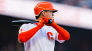 Jun 11, 2024; San Francisco, California, USA; San Francisco Giants first base Wilmer Flores (41) during the game against the Houston Astros at Oracle Park.