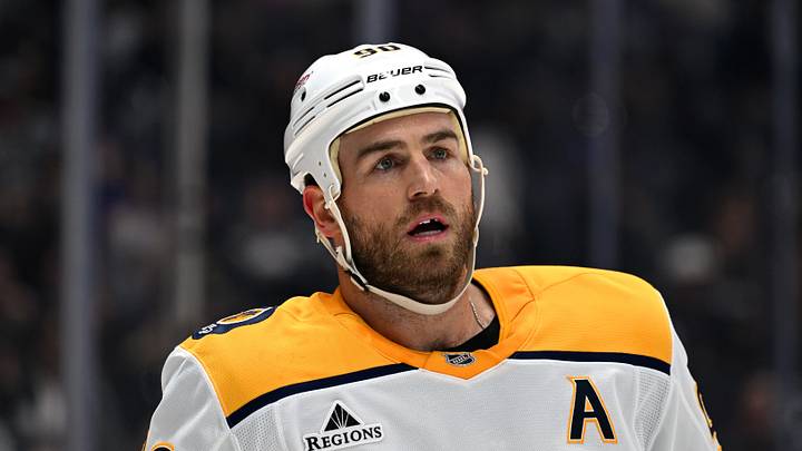 Apr 2, 2026; Los Angeles, California, USA; Nashville Predators center Ryan O'Reilly (90) is seen on the ice against the Los Angeles Kings during the first period at Crypto.com Arena. Mandatory Credit: Griffin Hooper-Imagn Images Apr 2, 2026; Los Angeles, California, USA; Nashville Predators center Ryan O'Reilly (90) is seen on the ice against the Los Angeles Kings during the first period at Crypto.com Arena. Mandatory Credit: Griffin Hooper-Imagn Images