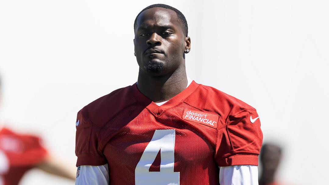 Arizona Cardinals running back Jeremiyah Love (4) during rookie minicamp at Dignity Health Arizona Cardinals Training Center. Mandatory Credit: Mark J. Rebilas-Imagn Images