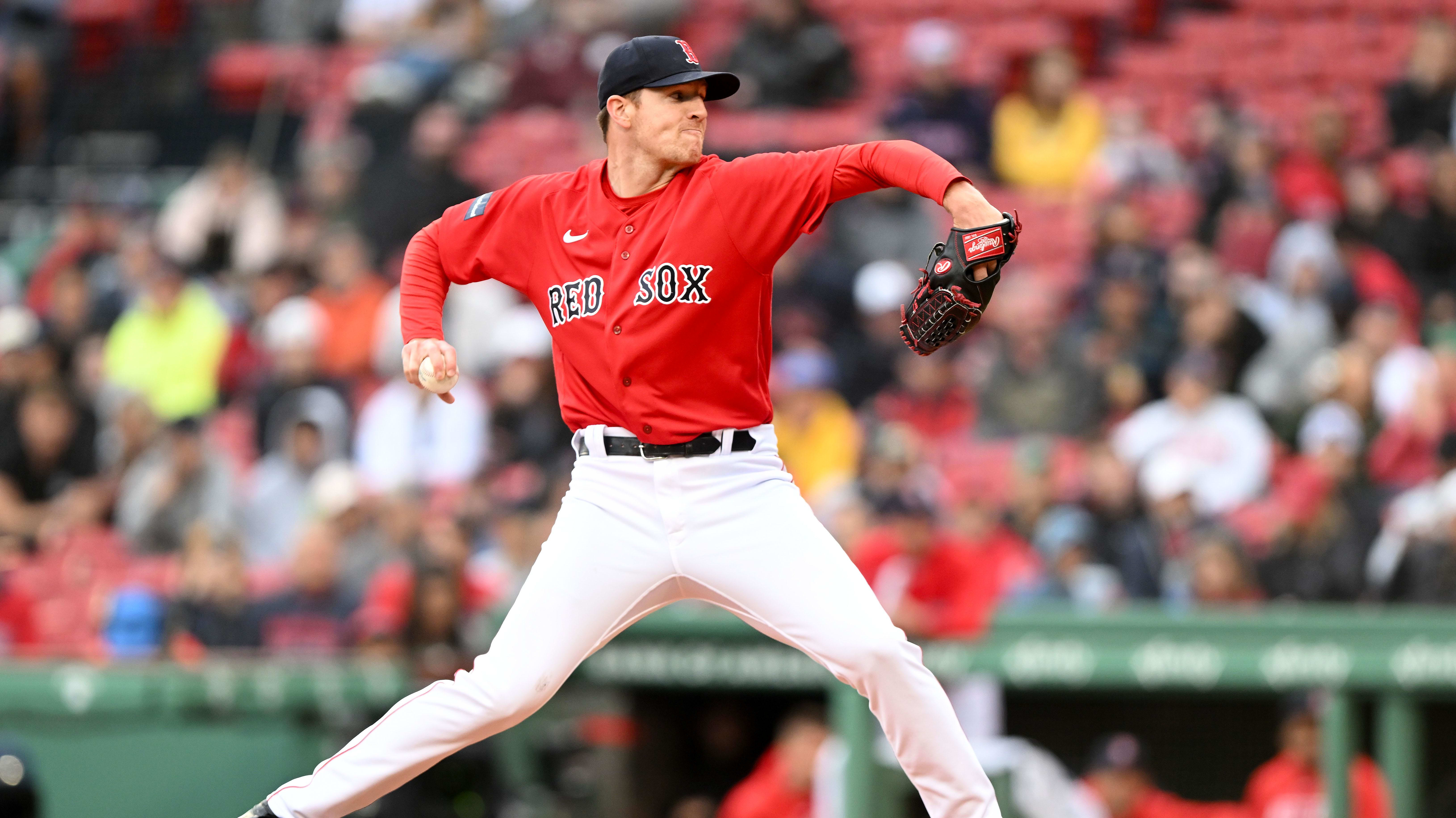 Jun 5, 2023; Boston, Massachusetts, USA; Boston Red Sox starting pitcher Nick Pivetta (37) faces the Tampa Bay Rays.
