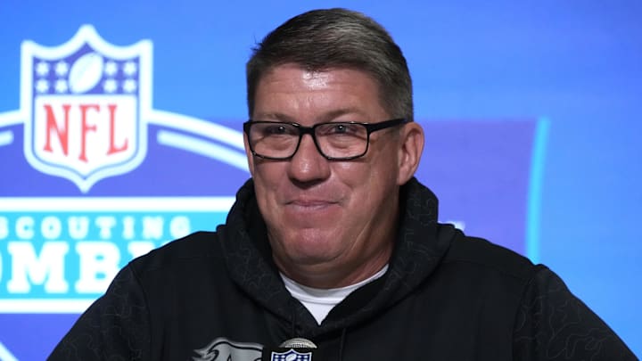Feb 28, 2023; Indianapolis, IN, USA; Tampa Bay Buccaneers general manager Jason Licht during the NFL combine at the Indiana Convention Center. Mandatory Credit: Kirby Lee-Imagn Images Feb 28, 2023; Indianapolis, IN, USA; Tampa Bay Buccaneers general manager Jason Licht during the NFL combine at the Indiana Convention Center. Mandatory Credit: Kirby Lee-Imagn Images