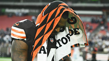 Cleveland Browns quarterback Deshaun Watson (4) walks off the field after the game against the Dallas Cowboys 