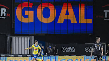 Luka Vuskovic after scoring against Mechelen