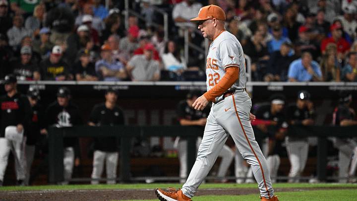 Jun 13, 2026; Omaha, NE, USA;  Texas Longhorns head coach Jim Schlossnagle