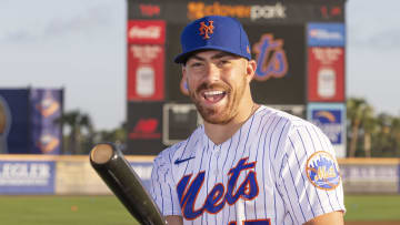 Feb 23, 2023; Port St. Lucie, FL, USA;  New York Mets shortstop Danny Mendick (15) poses for a