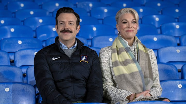Jason Sudeikis and Hannah Waddingham in Ted Lasso on Apple TV+