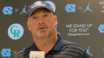 UNC football offensive coordinator Freddie Kitchens during a press conference on Wednesday, Oct. 25, 2025, inside the Kenan Football Center