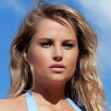 Genevieve Morton was photographed by James Macari on Hayman Island, Australia.