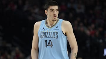 Memphis Grizzlies center Zach Edey (14)