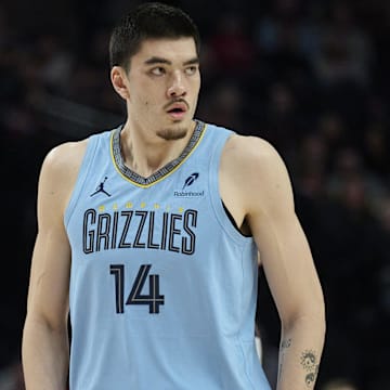 Memphis Grizzlies center Zach Edey (14)