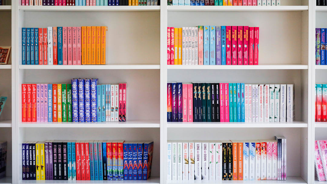 Some of the books for sale at Bedpost Books, located at 738 E. Hines St. in Republic, a new romance book boutique on Tuesday, Aug. 13, 2024.