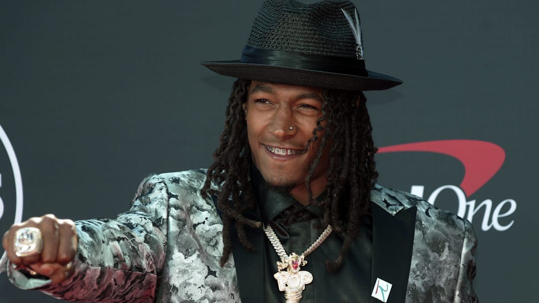 Former Kansas City Chiefs running back Isiah Pacheco arrives on the red carpet before the 2023 ESPYS