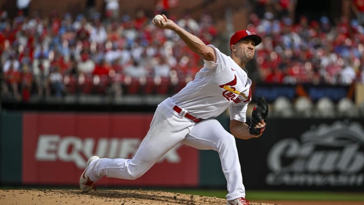 Sep 5, 2022; St. Louis, Missouri, USA;  St. Louis Cardinals starting pitcher Jack Flaherty (22) pitches against the Washington Nationals during the third inning at Busch Stadium. Mandatory Credit: Jeff Curry-USA TODAY Sports