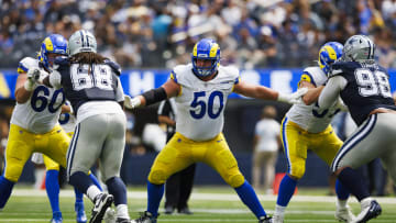 Dallas Cowboys v Los Angeles Rams, Beaux Limmer, Zach Thomas, Logan Bruss