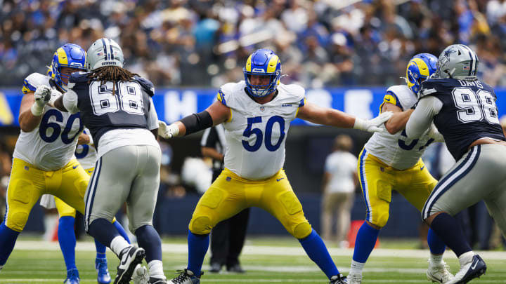 Dallas Cowboys v Los Angeles Rams, Beaux Limmer, Zach Thomas, Logan Bruss