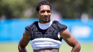 Jul 26, 2025; Charlotte, NC, USA; Carolina Panthers running back Chuba Hubbard (30) walks off after practice at training camp. Mandatory Credit: Scott Kinser-Imagn Images