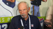 Jul 20, 2024; Cooperstown, New York, USA; Hall of Fame Inductee Jim Leyland speaks during the Press Conference at the Clark Center in Cooperstown, NY.