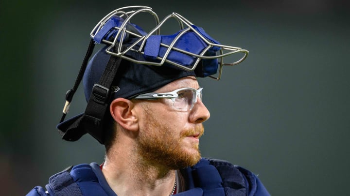 Aug 17, 2024; Baltimore, Maryland, USA; Boston Red Sox catcher Danny Jansen (28) looks on prior to the game between the Baltimore Orioles and the Boston Red Sox at Oriole Park at Camden Yards. Mandatory Credit: Reggie Hildred-USA TODAY Sports Aug 17, 2024; Baltimore, Maryland, USA; Boston Red Sox catcher Danny Jansen (28) looks on prior to the game between the Baltimore Orioles and the Boston Red Sox at Oriole Park at Camden Yards. Mandatory Credit: Reggie Hildred-USA TODAY Sports