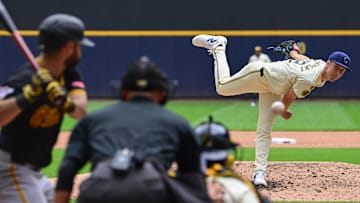 Milwaukee Brewers starting pitcher Jacob Misiorowski pitches to Pittsburgh Pirates shortstop Isiah Kiner-Falefa