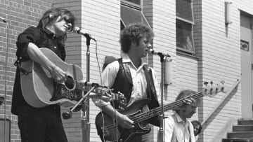 Gram Parsons and Chris Hillman in concert