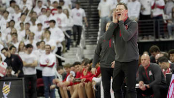 Arizona head coach Tommy Lloyd is shown during the second half of their game Friday, November 15, 2024 at the Kohl Center in Madison, Wisconsin.Unranked Wisconsin upset Arizona 103-88.