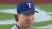 deGrom (pictured) and Judge shared a moment after crossing swords. 