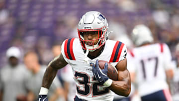 New England Patriots running back TreVeyon Henderson