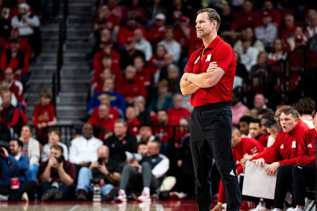 Nebraska Cornhuskers head coach Fred Hoiberg watches during the first half against the Illinois Fighting Illini.