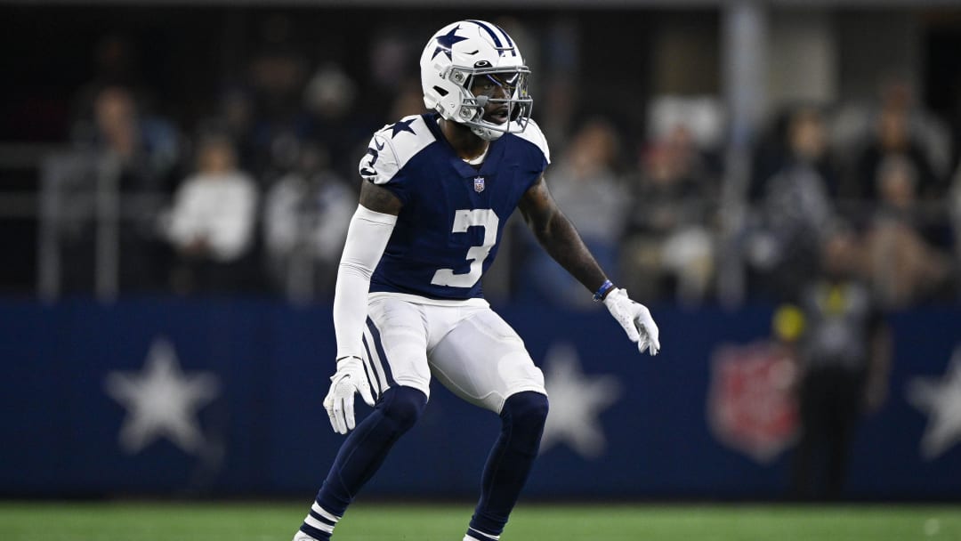 Nov 24, 2022; Arlington, Texas, USA; Dallas Cowboys cornerback Anthony Brown (3) in action during the game between the Dallas Cowboys and the New York Giants at AT&T Stadium. Mandatory Credit: Jerome Miron-USA TODAY Sports