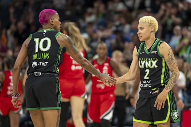 Minnesota Lynx guard Courtney Williams and Minnesota Lynx guard Natisha Hiedeman. 