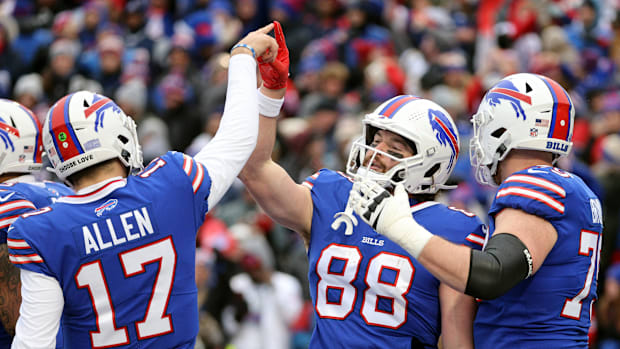 Josh Allen and Dawson Knox