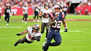 Patriots running back Treveyon Henderson erupted for the best game of his young career in New England's 28–23 win over the Buccaneers.