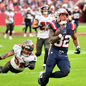 Patriots running back Treveyon Henderson erupted for the best game of his young career in New England's 28–23 win over the Buccaneers.