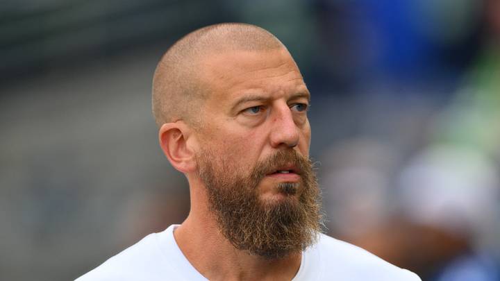 Seattle Seahawks offensive coordinator Brian Fleury during the first half