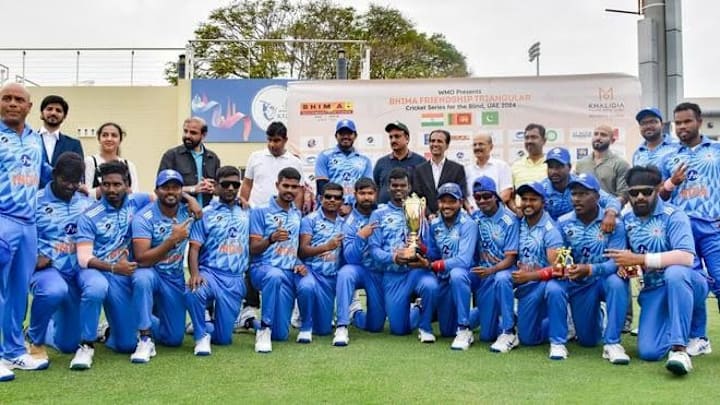 The national Indian cricket team for the blind