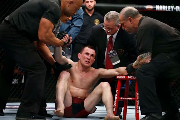 Merab Dvalishvili after his fight with Ricky Simon.