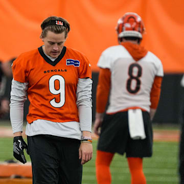 Bengals Joe Burrow (9) returns to practice on Monday November 10, 2025.