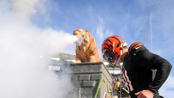 Cincinnati Bengals defensive end Trey Hendrickson (91) takes the field for the first quarter of the NFL Week 16 game between the Cincinnati Bengals and the Cleveland Browns at Paycor Stadium in downtown Cincinnati on Sunday, Dec. 22, 2024. The Bengals led 17-0 at halftime.