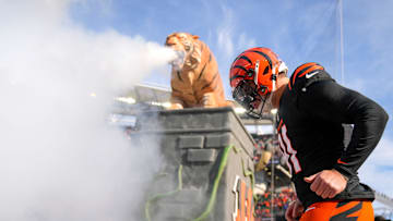 Cincinnati Bengals defensive end Trey Hendrickson (91) takes the field for the first quarter of the NFL Week 16 game between the Cincinnati Bengals and the Cleveland Browns at Paycor Stadium in downtown Cincinnati on Sunday, Dec. 22, 2024. The Bengals led 17-0 at halftime.