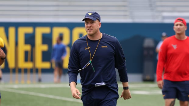 West Virginia University tight ends coach Blaine Stewart.