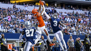 Oct 30, 2022; Arlington, Texas, USA; Dallas Cowboys cornerback Anthony Brown (3) breaks up a pass